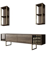 Hanah Home Mueble TV Nogal y Negro 180cm